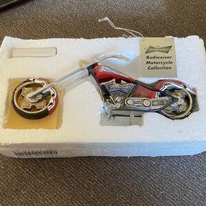 Hamilton collection Budweiser Red and Silver Motorcycle Toy